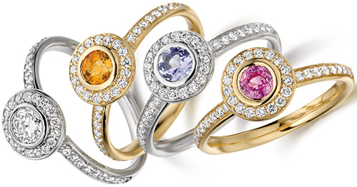 coloured engagement rings