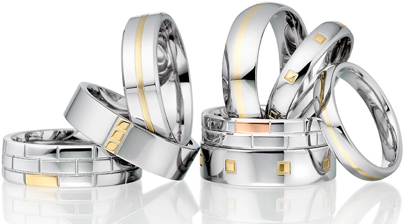 2 colour wedding rings