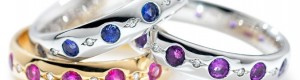 coloured diamond eternity rings