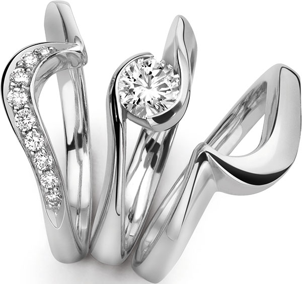 shaped wedding rings