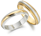 2 colour wedding rings