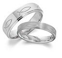 silver patterned wedding rings