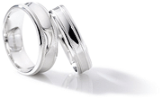 silver patterned wedding rings