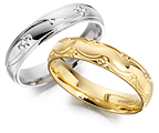patterned wedding rings